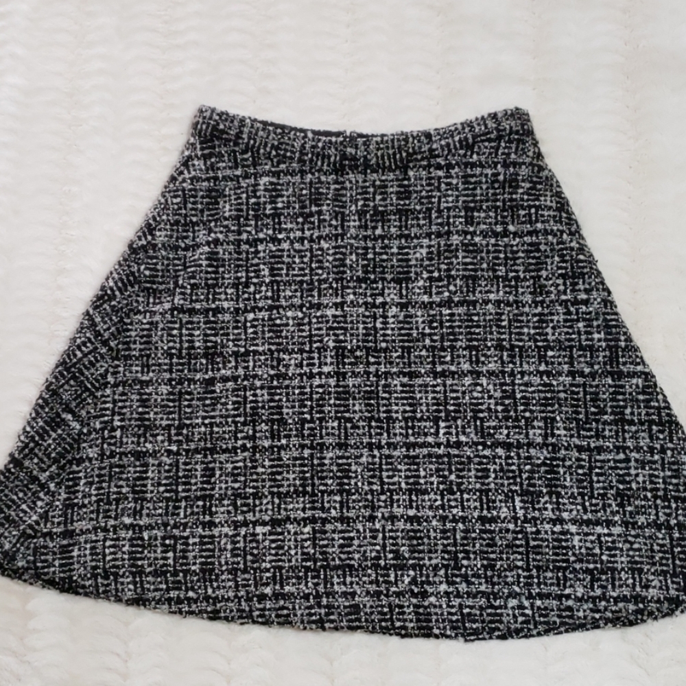 NWT Banana Republic black&gray tweed circle skirt - Picture 2 of 8